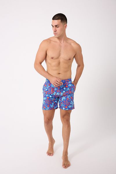 DOMİN SPOR Pantaloni scurți de baie pentru bărbați cu model și buzunar plasă Dmn105003