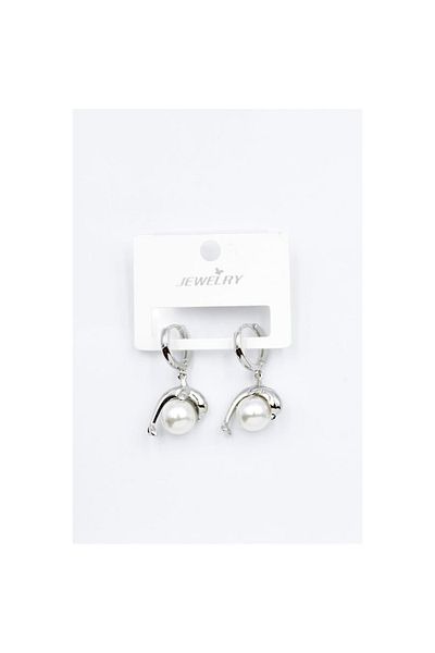 SepetBudur Pearl Dolphin Earrings - Silver