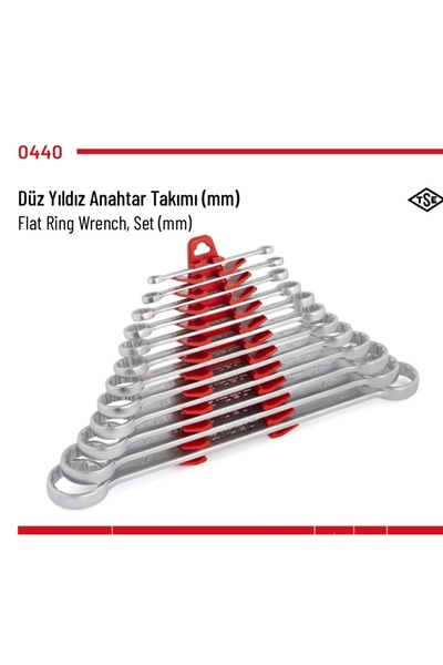 İzeltaş مجموعة مفاتيح ستار مسطحة مكونة من 10 قطع