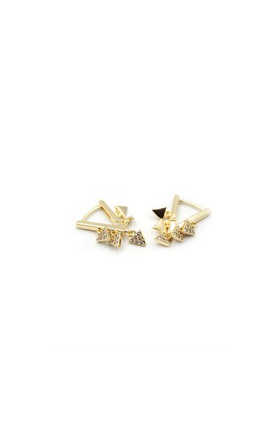 SepetBudur Triangle Dangle Earrings - Gold