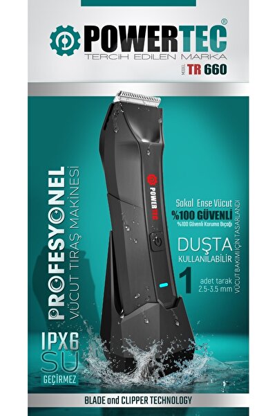 POWERTEC TR-660 Islak-Kuru Vücut Tıraş Makinesi