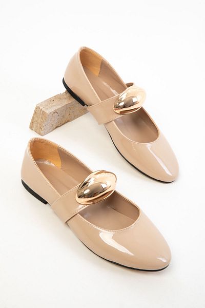 SOHO Nude Patent Leather Women's Ballerinas 19748