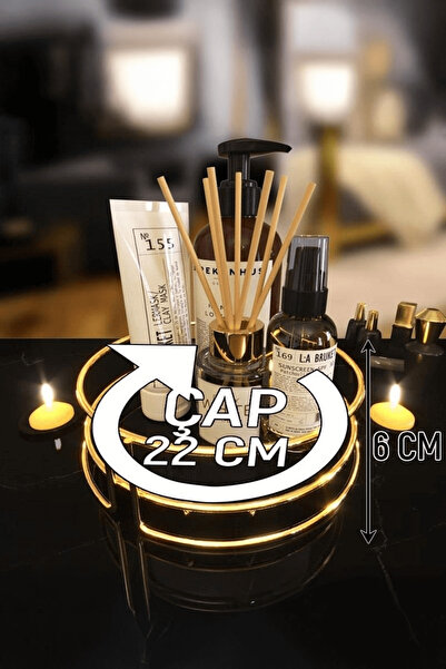 Sas Haus Gold Single Tier Cosmetic, Jewelry Organizer - Multipurpose Serving, Presentation Tray, Treat Organizer