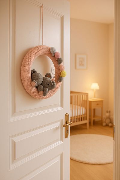 Wellgro Cuddly Amigurumis Cute Elephant Kids Room Door & Wall Ornament