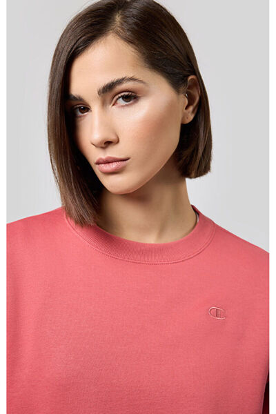 Champion Script Shop Crewneck Sweatshirt Pembe Kadın Sweatshirt-117582-RS050