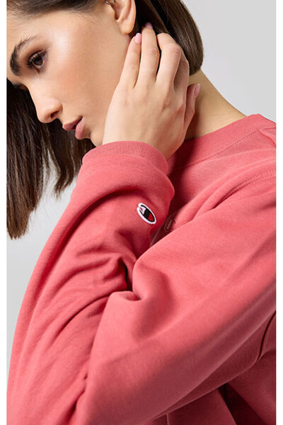 Champion Script Shop Crewneck Sweatshirt Pembe Kadın Sweatshirt-117582-RS050