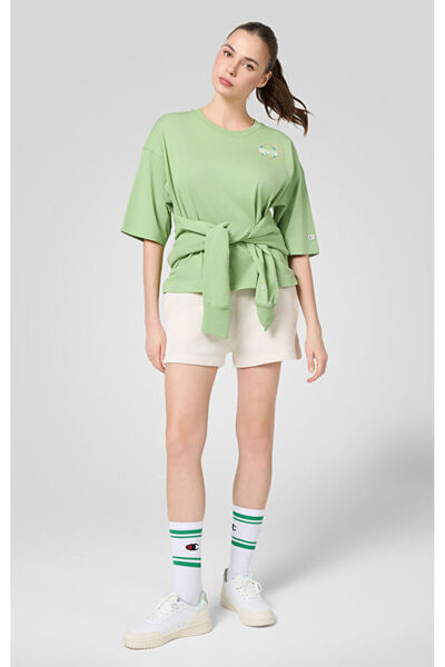 Champion Eco Future Shorts Organik Pamuk Bej Kadın Şort-E10012-YS137