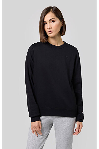 Champion Script Shop Crewneck Sweatshirt Siyah Kadın Sweatshirt-117582-KK001