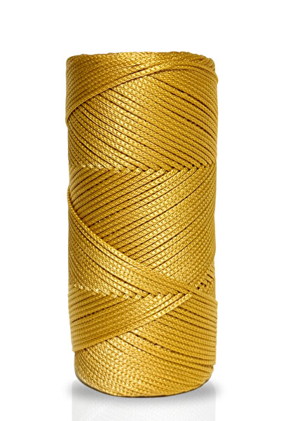 Akduman İplik 200 gr - 2mm Hardal Polyester Makrome Ipi Çanta Ipliği Ve Supla Ip