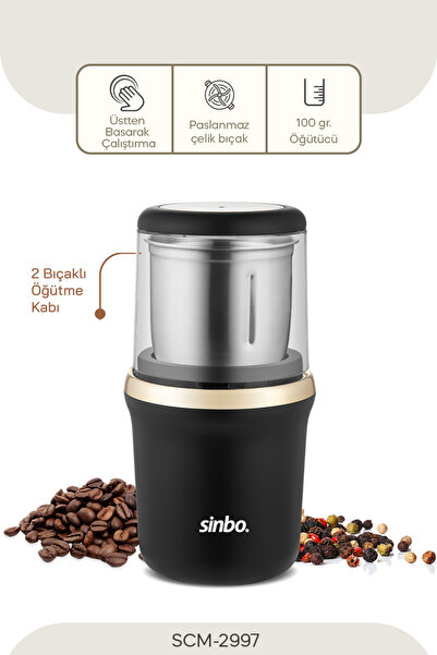 Sinbo SCM-2997 KAHVE-BAHARAT ÖĞÜTÜCÜ GOLD