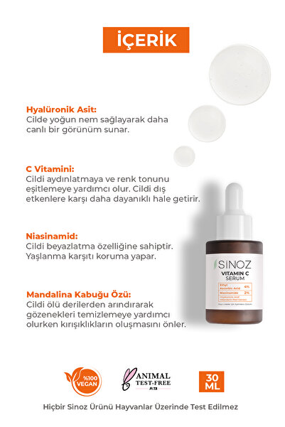 SİNOZ Aydınlatıcı C Vitamini Serumu 30 ml