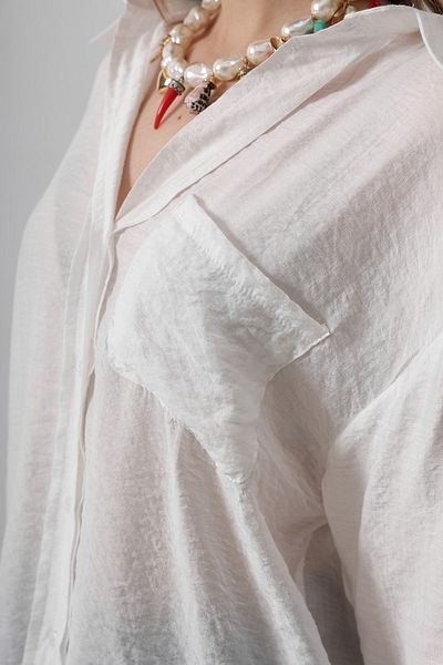 Trendyol Collection White Textured Pocket Detailed Woven Shirt Twoaw26Go00072