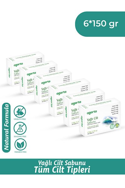 Agarta Oily Skin Soap Natural 150 gr 6 Pieces