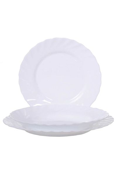 Eljado Eljado Table Service, Round White Opal, 18 Pieces