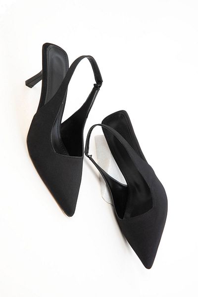 SOHO Black Matte Satin Women's Classic Heeled Shoes 20782