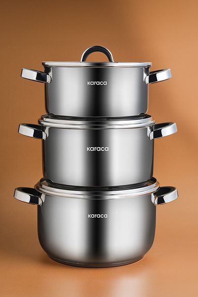 Karaca Magnus XL Induction Base 6 Piece Steel Cookware Set