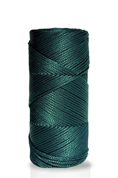 Akduman İplik 200 gr - 2mm Nefti Yeşili Polyester Makrome Ipi Çanta Ipliği Ve Supla Ip