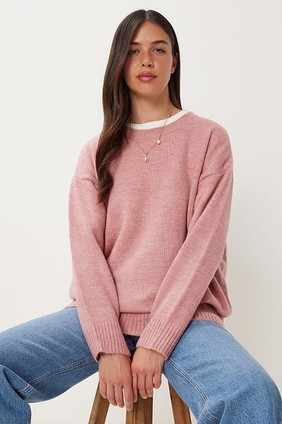 Happiness İstanbul Női Medium Pink Oversize kötöttáru pulóver PN00054