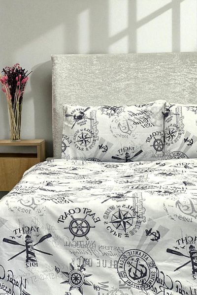 Faiend Cotton Double Duvet Cover Set with Fade-Resistant Anti-Fluffy Fitted Sheets