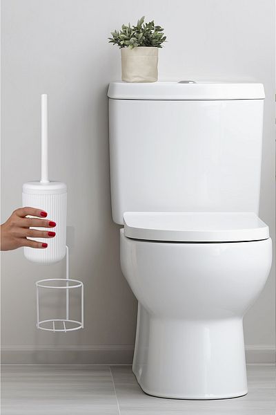 Okyanus Home Eko Magic White Round Mina - WC Brush Holder Κρεμάστρα