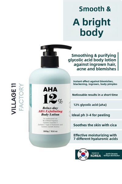 Village 11 Factory Relax Day Aha - لوشن تقشير الجسم بحمض الجليكوليك المنقي وم...