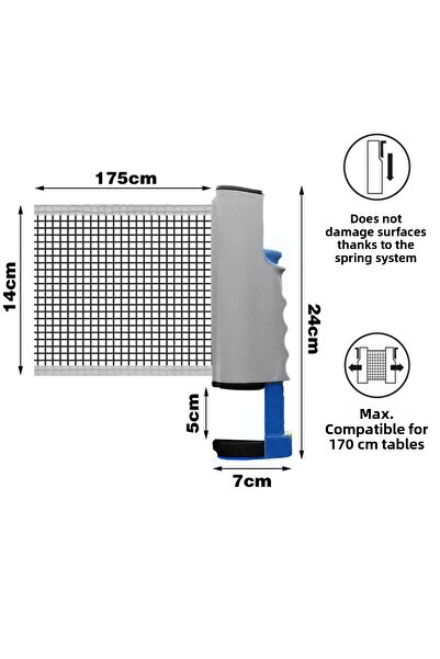 Unichrome Table Top Tennis Net Set Portable Adjustable Compatible With All Tables