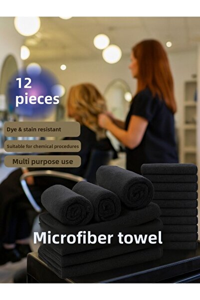 Embays منشفة من الألياف الدقيقة مقاس 50 × 90 سم - 12 قطعة لبدلة الحلاقة وتصفي...