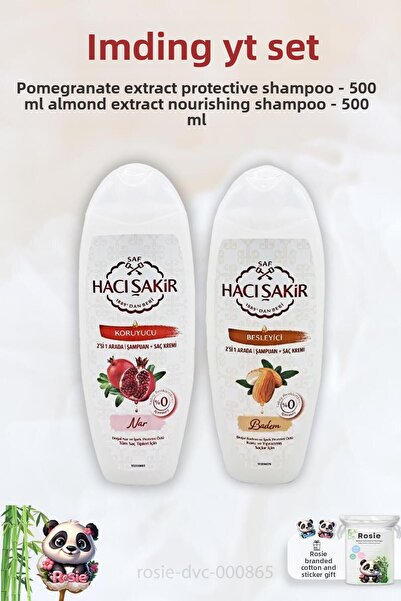 Hacı Şakir Pomegranate 2 in 1 and Almond ROSIE Shampoo 500 ml