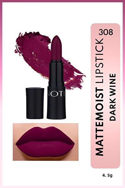 NOTE Mattemoist Lipstick Matte Finished Lipstick 308 Brand - Dark Purple