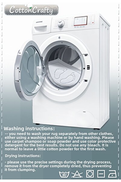 Cotton Crafty Βαμβακερό χαλάκι μπάνιου 60x40 εκ. Απορροφητικό νερό - Πόδι