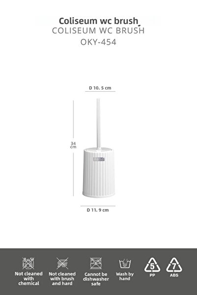 Okyanus Home Suport pentru perie WC Coliseum White