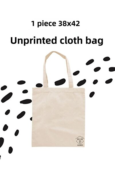 ALERSS Natural Color Unprinted Cloth Bag - 38x42 cm (1 piece)
