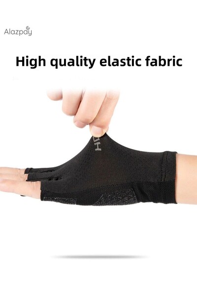 Alazpay Premium Quality Anti-Sweat Half Finger Yoga Fitness Cycling Outdoor Sports Gloves