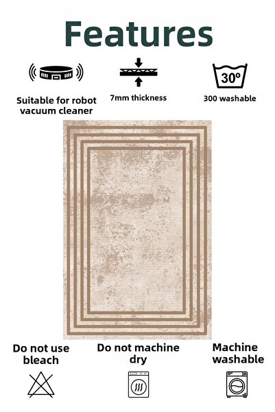 Faiend Σετ 2 χαλιών και πατάκι μπάνιου με αντιολισθητική βάση - Σετ καθισμάτων τουαλέτας που πλένονται (8)