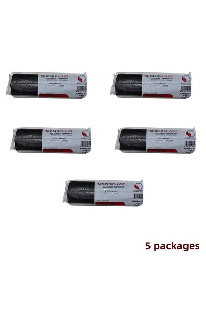 Generic Brand Gnr Industrial Jumbo Garbage Bag - 2 Layers - Black - 400 Gr. - 80X110 Cm. - 5 Rolls of 10 Pieces