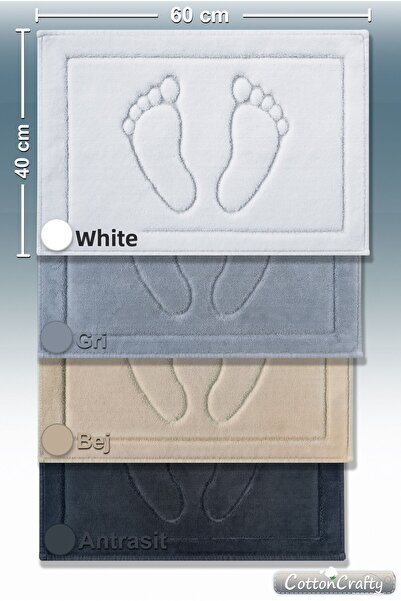 Cotton Crafty Βαμβακερό χαλάκι μπάνιου 60x40 εκ. Απορροφητικό νερό - Πόδι