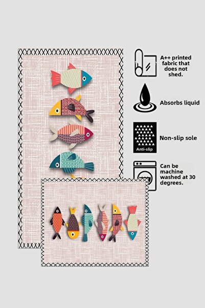 Halise Home Non-Slip Base Washable Set of 2 Bath Mat Bath Mat Set Toilet Bowl Set