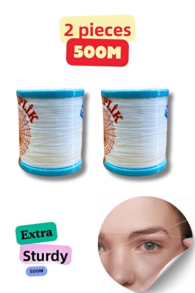 Kardelux حبل شارب حواجب قوي للغاية بطول 500 متر - خياطة غير قابلة للكسر، قطعتين