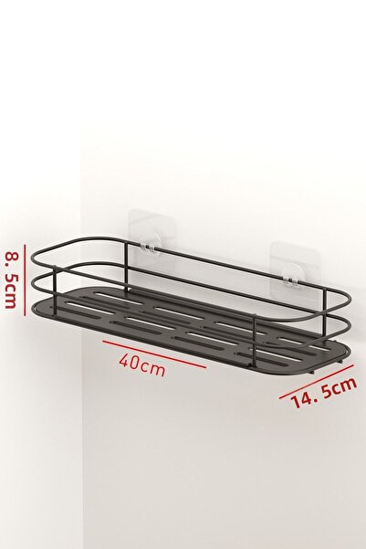 Tekno-tel Teknotel Αυτοκόλλητο Ψηλό Ράφι Μπάνιου & Κουζίνας Μαύρο Ματ Grena Series St123