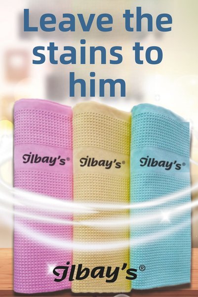 İLBAY'S Cleaning Cloth-100% 3 Pieces 40x60cm Dimensions
