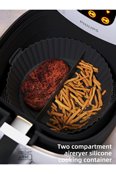 CREARTHOME Airfryer 2 Compartment Baking Bowl Black Color - Airfryer Baking P...