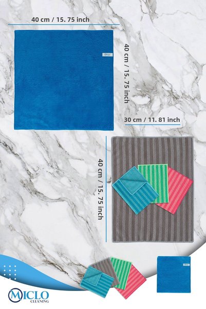 MICLO CLEANING 4-pack Kitchen & Bath Cloth + Floor Cloth (5 cloth)