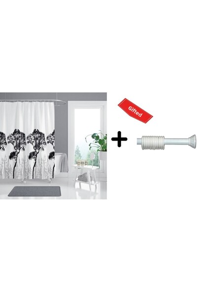 Zethome Perdeau de duș pentru baie 3391 120x200 Suport pentru țeavă pentru pe...