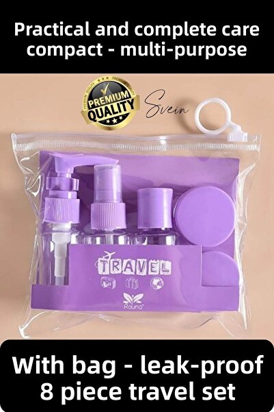 Svein Deluxe 8 τεμαχίων σετ μπάνιου ταξιδιού Μπουκάλι σαμπουάν καθαρισμού Αδι...