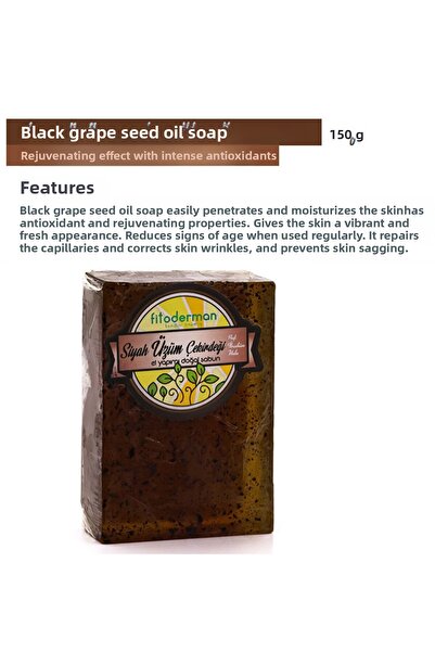 Fitoderman صابون طبيعي مرطب ومضاد لبذور العنب الأسود 150 جرام
