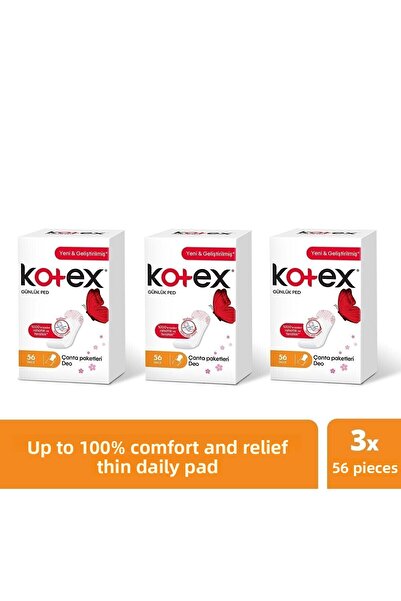 Kotex Thin Daily Pad Perfumed 56 Pieces - Pack of 3