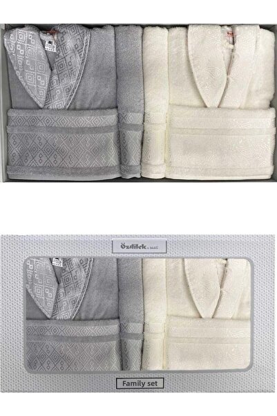 Özdilek Set halate de baie Dory crem-gri pentru familie