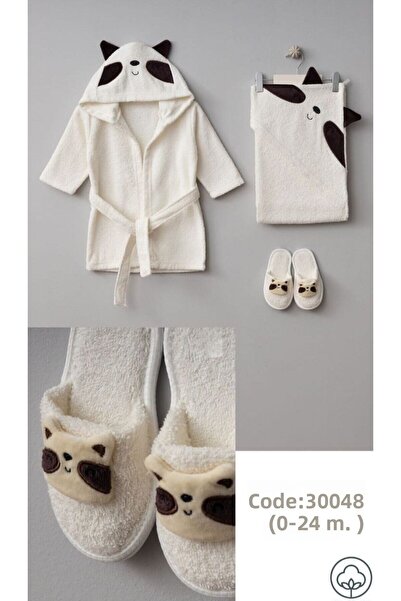 Bebitof Baby Panda Figured 4 Piece Bathrobe Set