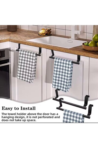 METALAY Umeraș pentru prosoape, Umeraș, Umeraș negru, Umeraș dublu pentru bucătărie