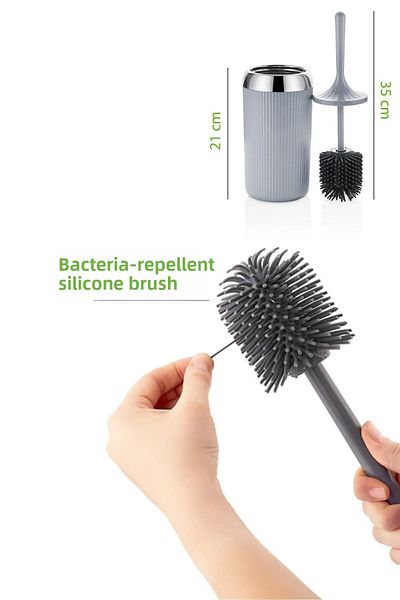 Sunplast Antibacterial Silicone Toilet Brush - Toilet and Toilet Bowl Cleaning Brush - Soft Toilet Brush